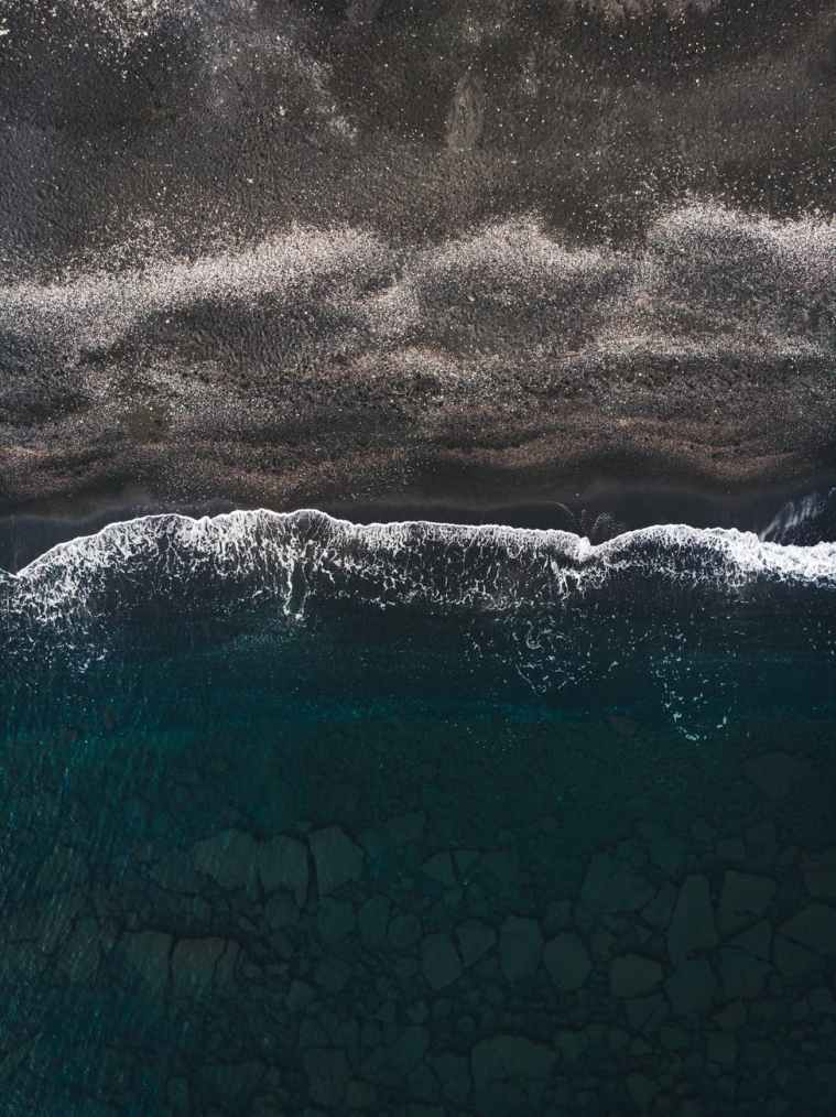 top view photo of beach